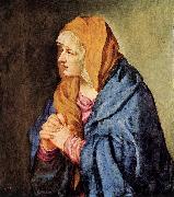 TIZIANO Vecellio Mater Dolorosa (with clasped hands) wt oil